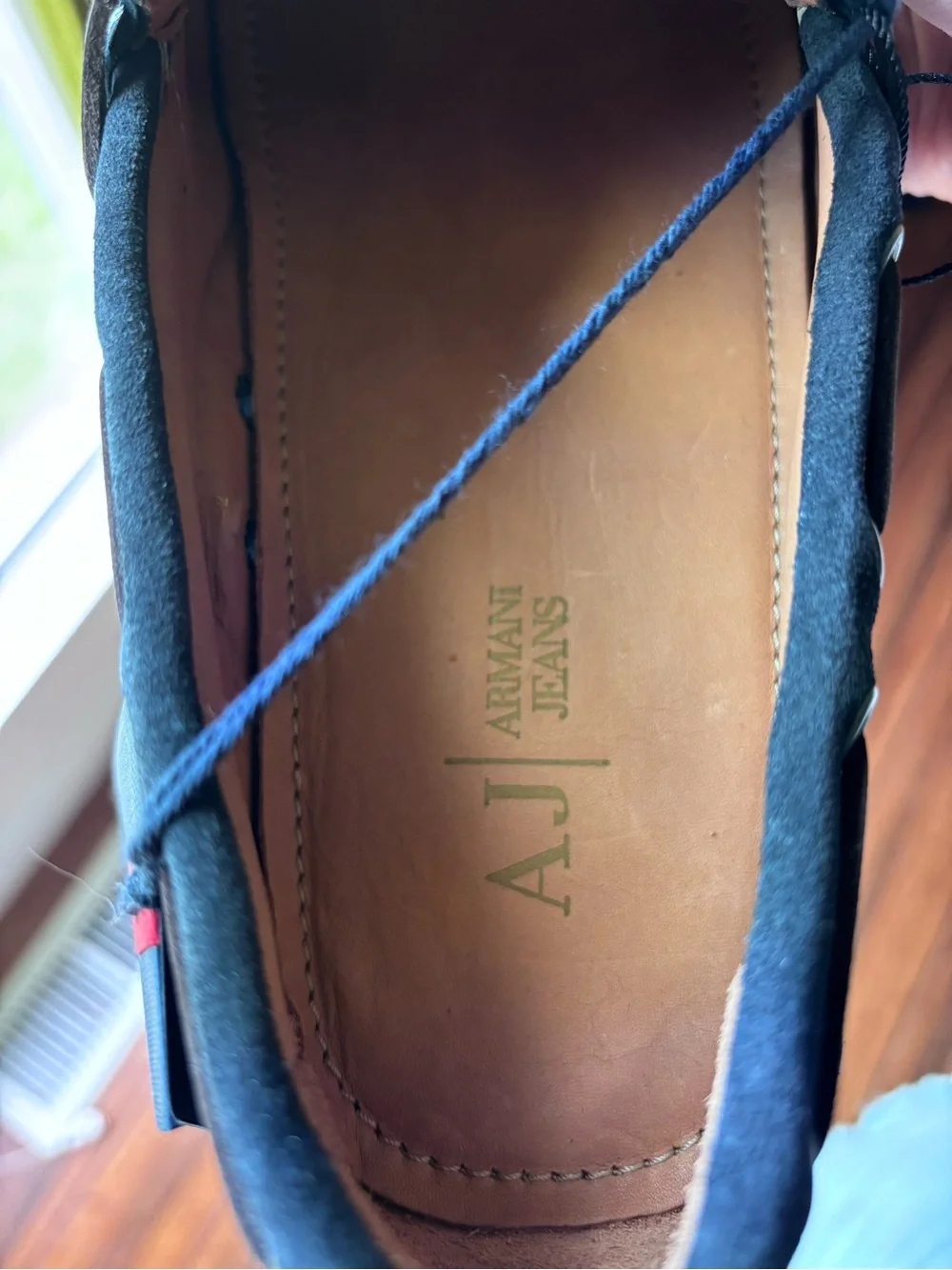 Armani Jeans Black Suede Tassel Driving Loafers